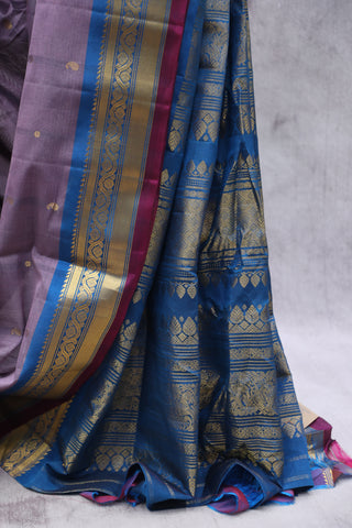 Grey Gadwal Cotton Silk Saree - SRGGCSS42