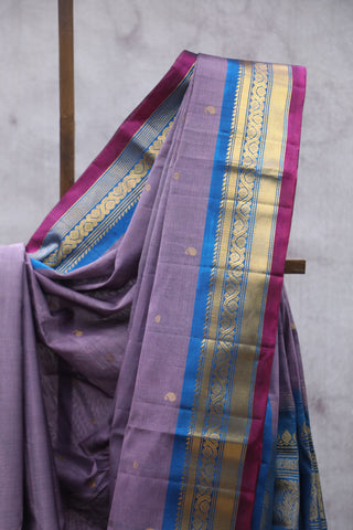 Grey Gadwal Cotton Silk Saree - SRGGCSS42