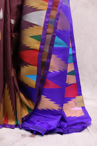 Dark Wine Gadwal Silk Saree - SRDWGSS310