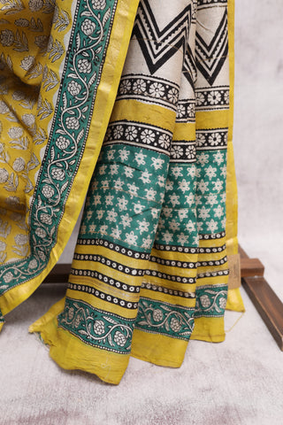 Yellow HBP Cotton Silk Chanderi Saree -SRYCSCS562