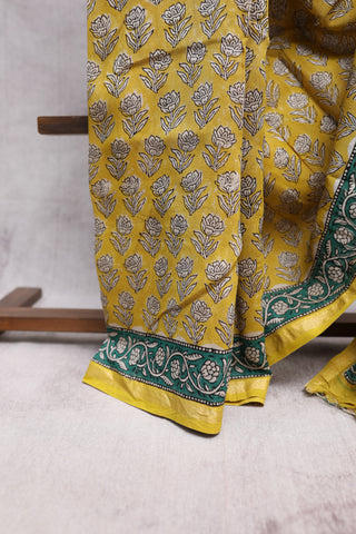 Yellow HBP Cotton Silk Chanderi Saree -SRYCSCS562