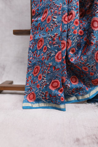 Blue HBP Cotton Silk Chanderi Saree - SRBCSCS575