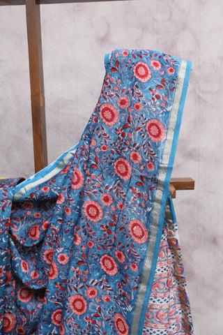 Blue HBP Cotton Silk Chanderi Saree - SRBCSCS575