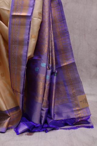 Cream Gadwal Silk Saree - SRCGSS253