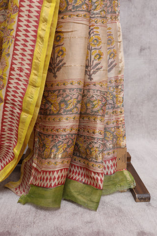 Yellow HBP Cotton Silk Chanderi Saree -SRYCSCS566