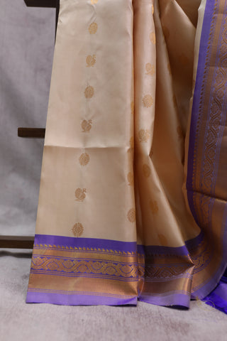 Cream Gadwal Silk Saree - SRCGSS253