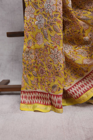 Yellow HBP Cotton Silk Chanderi Saree -SRYCSCS566