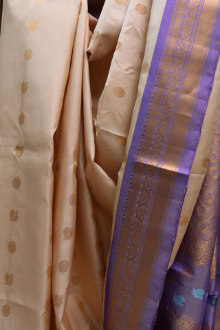 Cream Gadwal Silk Saree - SRCGSS253