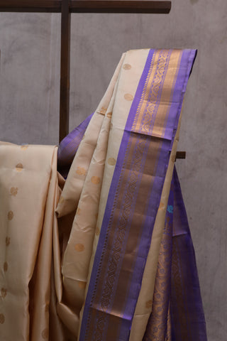 Cream Gadwal Silk Saree - SRCGSS253