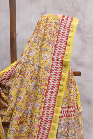 Yellow HBP Cotton Silk Chanderi Saree -SRYCSCS566