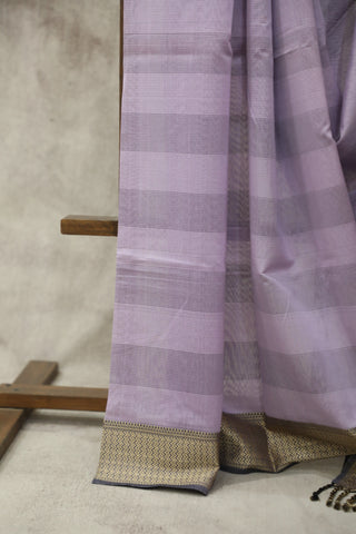 Lavender Cotton Silk Maheshwari Saree - SRLCSMS319