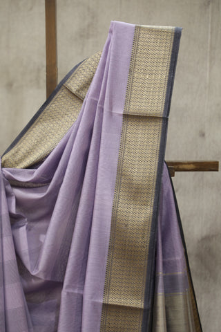 Lavender Cotton Silk Maheshwari Saree - SRLCSMS319