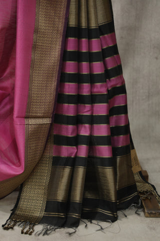 Pink Cotton Silk Maheshwari Saree - SRPCSMS318