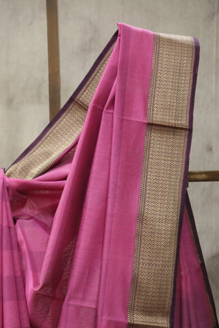 Pink Cotton Silk Maheshwari Saree - SRPCSMS318