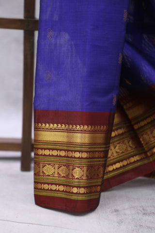 Blue Gadwal Cotton Silk Saree - SRBGCSS27