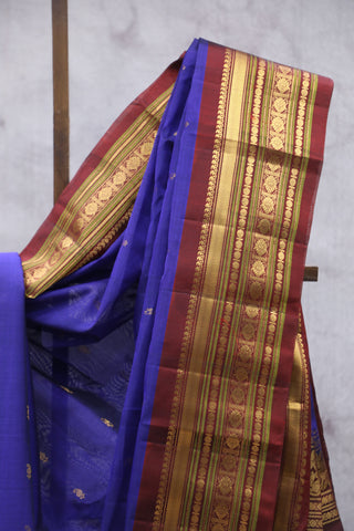 Blue Gadwal Cotton Silk Saree - SRBGCSS27