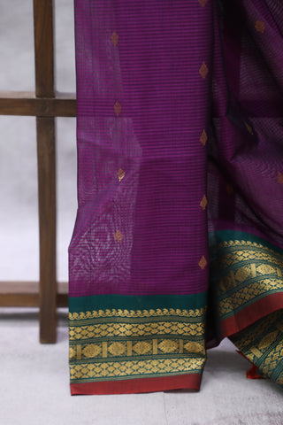 Purple Gadwal Cotton Silk Saree - SRPGCSS45