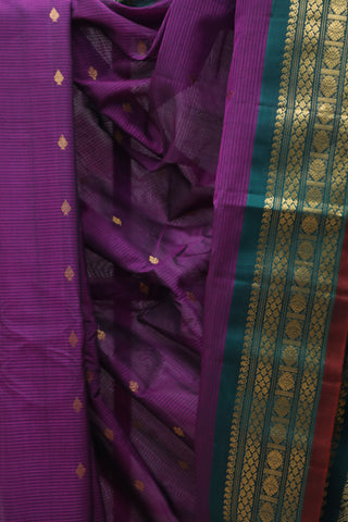 Purple Gadwal Cotton Silk Saree - SRPGCSS45