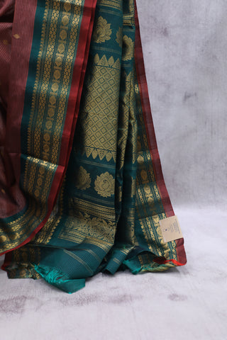 Brown Gadwal Cotton Silk Saree - SRBGCSS52