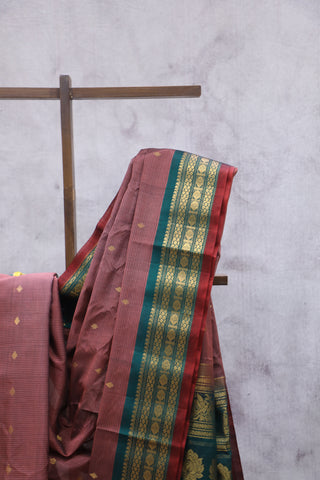 Brown Gadwal Cotton Silk Saree - SRBGCSS52