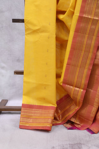 Yellow Gadwal Cotton Silk Saree - SRYGCSS54