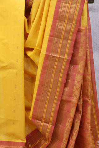 Yellow Gadwal Cotton Silk Saree - SRYGCSS54