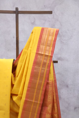 Yellow Gadwal Cotton Silk Saree - SRYGCSS54