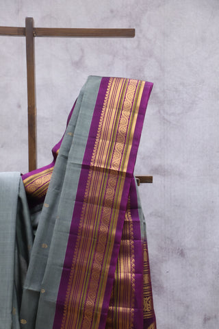 Grey Gadwal Cotton Silk Saree - SRGGCSS46