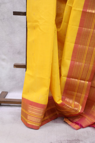 Yellow Gadwal Cotton Silk Saree - SRYGCSS48