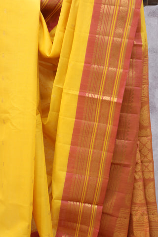 Yellow Gadwal Cotton Silk Saree - SRYGCSS48