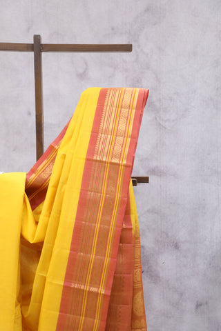 Yellow Gadwal Cotton Silk Saree - SRYGCSS48