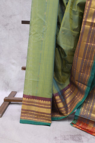 Green Gadwal Cotton Silk Saree - SRGGCSS50