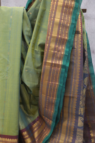 Green Gadwal Cotton Silk Saree - SRGGCSS50