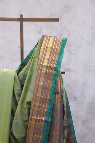 Green Gadwal Cotton Silk Saree - SRGGCSS50