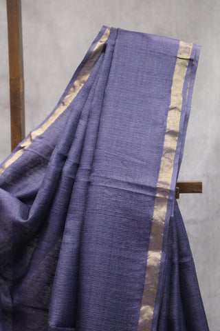 Dark Purple Tussar Silk Saree - SRDPTSS887