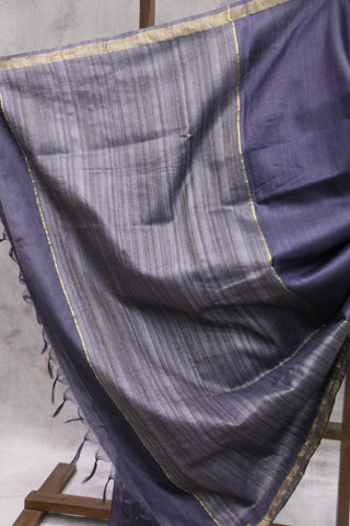 Dark Purple Tussar Silk Saree - SRDPTSS887