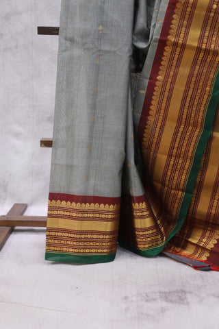 Grey Gadwal Cotton Silk Saree - SRGGCSS51