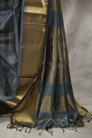 Grey Maheshwari Cotton Silk Saree - SRGMCS87EX