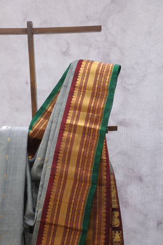 Grey Gadwal Cotton Silk Saree - SRGGCSS51