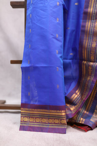 Blue Gadwal Cotton Silk Saree - SRBGCSS160