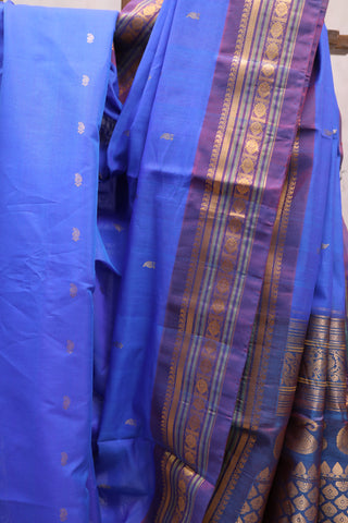 Blue Gadwal Cotton Silk Saree - SRBGCSS160