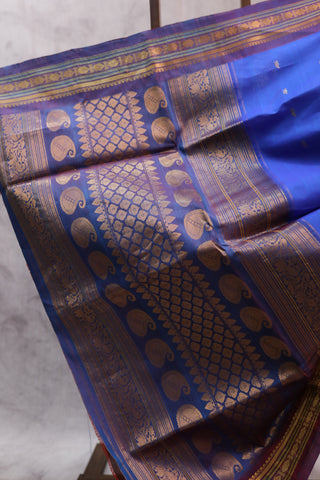 Blue Gadwal Cotton Silk Saree - SRBGCSS160