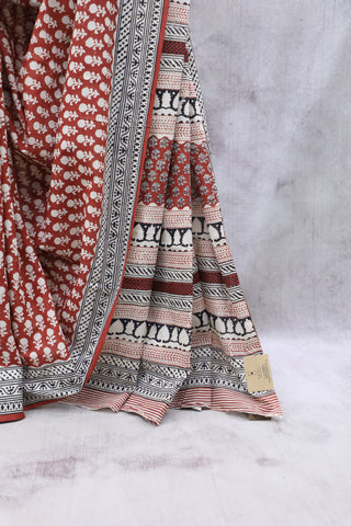 Maroon HBP Cotton Saree - SRMCS1898