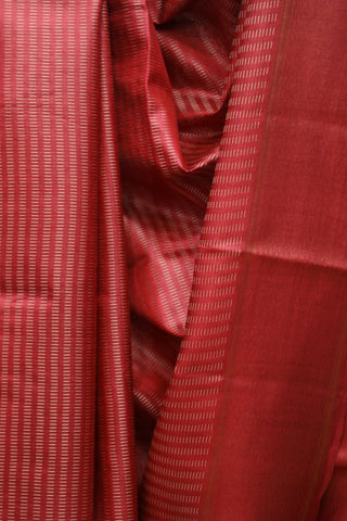 Red Tussar Silk Saree - SRRTSS95EX