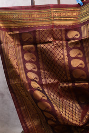 Dark Green Gadwal Cotton Silk  Saree - SRDGGCSS161