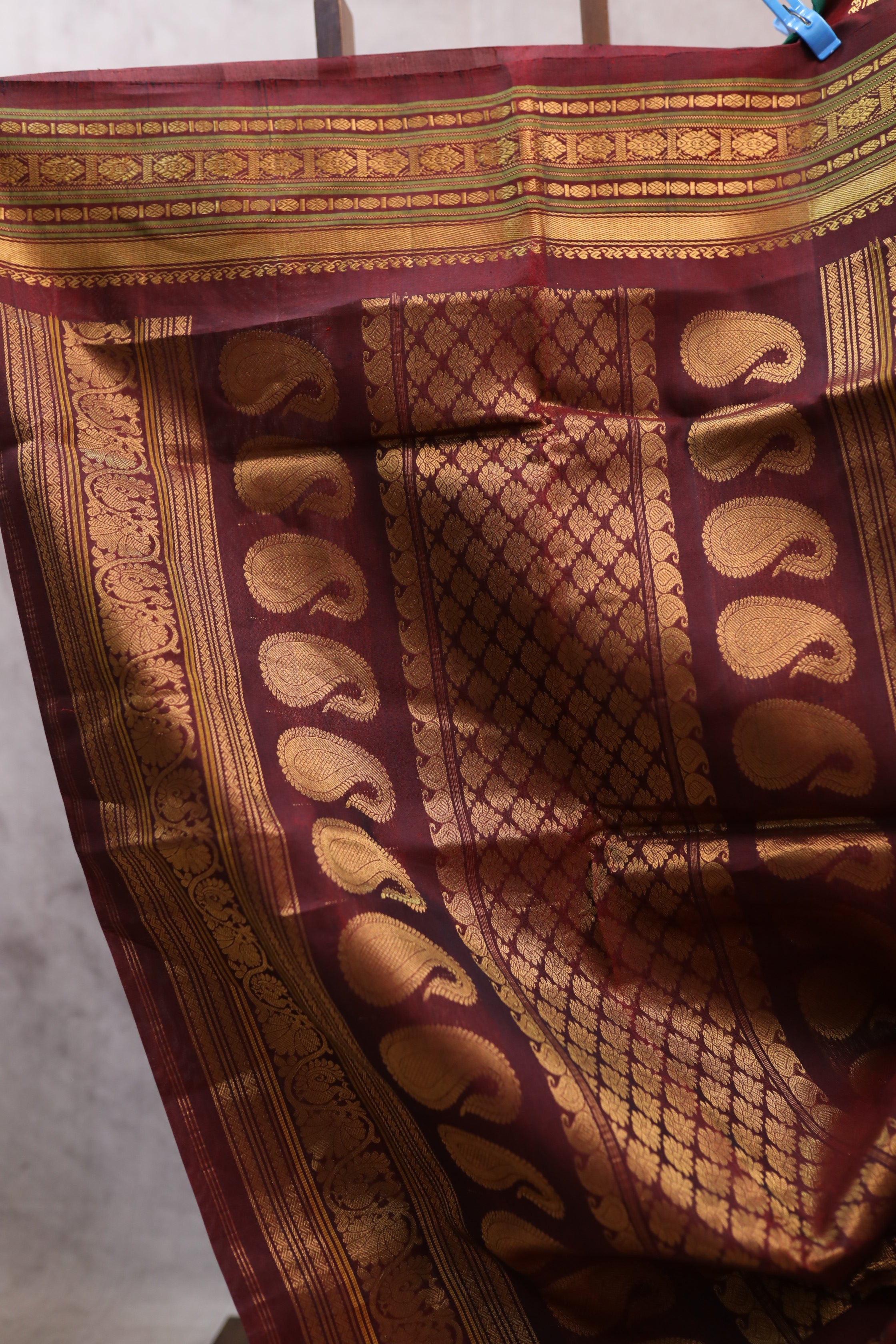 Dark Green Gadwal Cotton Silk  Saree - SRDGGCSS161