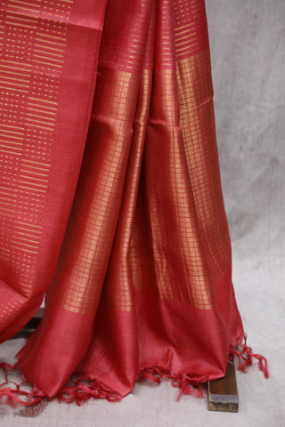 Pink Tussar Silk Saree - SRPTSS80EX