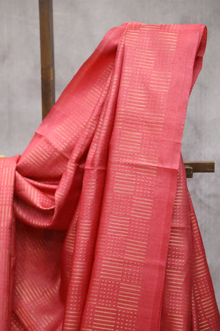 Pink Tussar Silk Saree - SRPTSS80EX