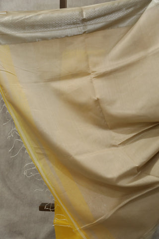 Mustard Yellow Maheshwari Cotton Silk Saree - SRMYMCS109EX