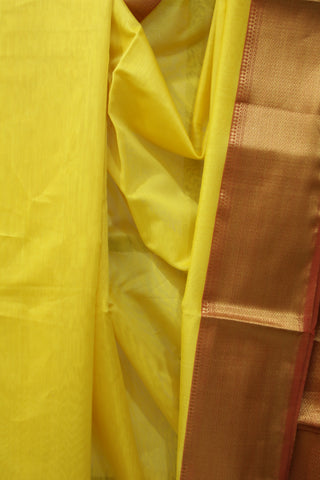 Lemon Yellow Maheshwari Cotton Silk Saree - SRLYMCS89EX